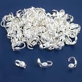 100 Sterling Silver Bead Crimp Tips Beading Stringing