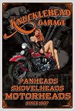 Motorcycle Pinup Girl Hotrod Vintage H D Tin Bar Sign LS49