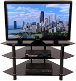 Walker Edison Bermuda 44'' Corner TV Stand Black / Black