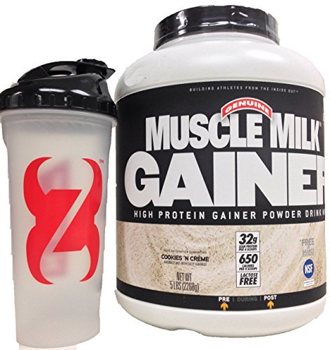 Cytosport Muscle Milk Gainer Supplement  with Monster Shaker Bottle, Cookies 'N Crème, 5 Pound