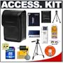 Deluxe Accessory Kit with Soft Leather Case + 4GB SDHC Card + DMW-BCE10 Battery + Tripod + Cameta Bonus Kit for Panasonic Lumix DMC-FX30, FX33 & FX55 Digital Cameras