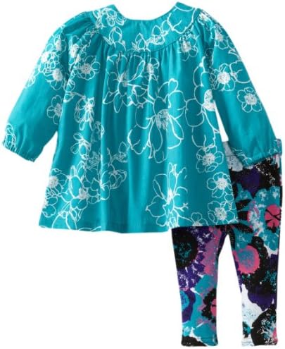 Maisonnette Baby-Girls Infant Pop Garden Baby Swing Dress, Teal, 12 Months