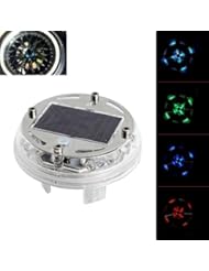Lawn & Patio: WOPUTUO Car Auto Vehicle 12 LED RGB 3 Colors Solar Flash Car Wheels Tire Tyre Lamp Decorative Light - WOPUTUO