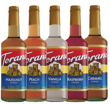 TORANI FLAVORED SYRUP SET OF FIVE 150 ML BOTTLES by TORANI