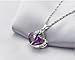 Women Girls Lady Heart Crystal Amethyst Pendant Necklace Jewelry
