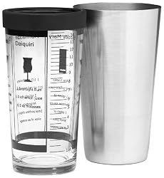 Bormioli Rocco Pary Boston Cocktail Shaker with Glass, Gift Boxed