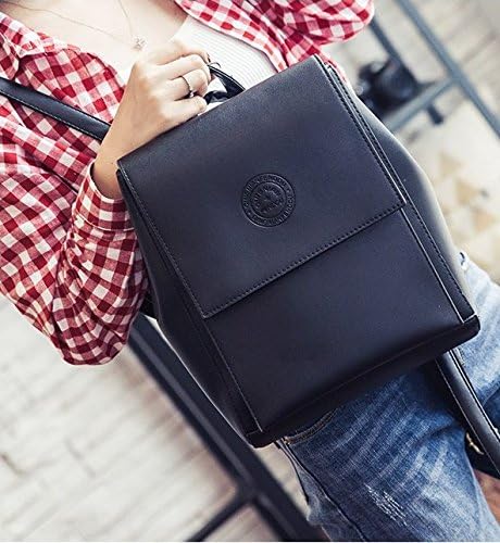 Tumblr Leather Backpack Rucksack Travel School Bags for Women and Girls (black)