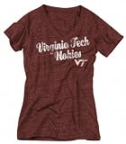 Virginia Tech Hokies Women's Maroon adidas Vintage Tri-Blend V-neck T-Shirt