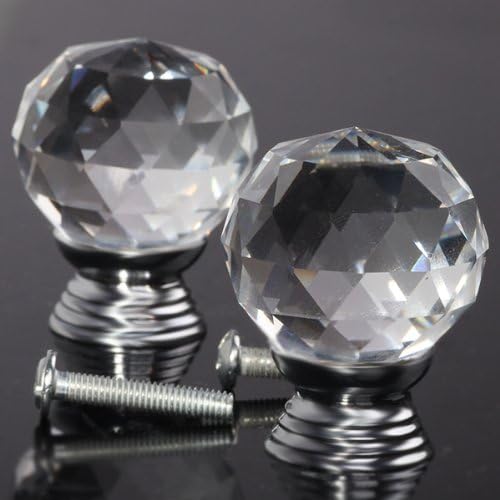 FreeDancer 40mm Crystal Drawer Handle Cabinet Drawer Door Pulls Knobs Handle(4 Pack)