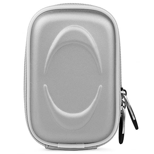 GREY WHITE Eva Matte Point Shoot Slim Digital Camera Case fits Canon PowerShoot A2300 , A2600 , ELPH 110 , 520 , 530 , 510 HS