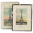 Paris Eiffel Tower Combination set: Carte postale 18 postcards in tin and boxed set of 10 note cards with envelopes