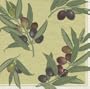 Caspari Set of 2 Olive Branches Set of 20 Paper Dinner Napkin, Sage