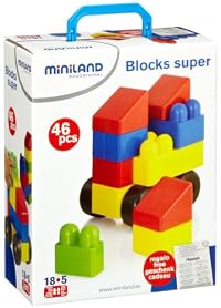 Miniland Blocks Super (46 Pieces_Suitcase) 