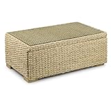 Banana Leaf Coffee Table - Glass Top - Conservatory Furniture - Storage Drawers