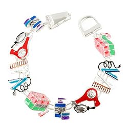 Hair Styling Theme Charm Magnetic Closure Bracelet