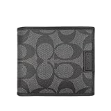 [コーチ] COACH 財布(二つ折り財布) F74741 チャコール×ブラック ヘリテージ シグネチャー コイン ウォレット メンズ レディース [アウトレット品] [ブランド] [並行輸入品]
