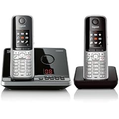 Siemens Gigaset SX795 DUO , ISDN Telefon mit 2 Mobilteilen - Anrufbeantworter - schnurlos - stahlgrau Freisprechen Adressbuch f�r 500 Eintraege Metall-Tasten Mini-USB
