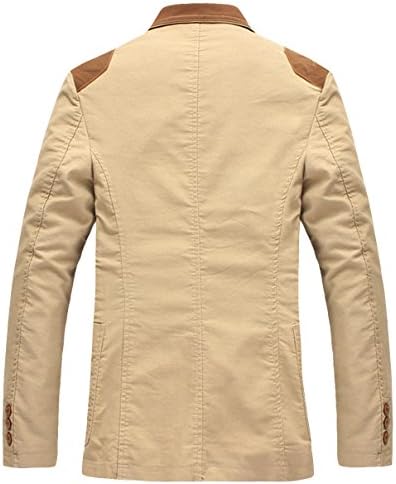 Stylebek Men's Casual Notched Collar Patchwork Single Breasted Blazer Jacket
