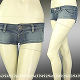 デニムショートパンツ Mサイズ【ローライズ・ダメージ加工】ショーパン ホットパンツ 短パン ジーンズ ジーパン★イベント ダンス衣装にも◎★超セクシー!!