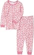 Gerber Leopard Hearts Thermal Underwear Two Piece, White, 24 Months