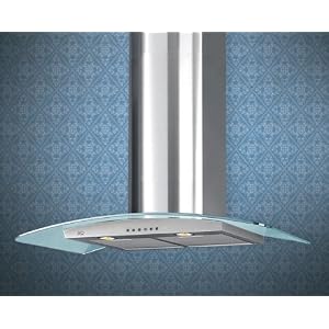 XO XOM36G 36 Wall Mount Glass Canopy Chimney Range Hood – Stainless Steel
