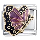 June Pink Alexanderite Color Butterfly Birthstone Insect Animal Italian Charm