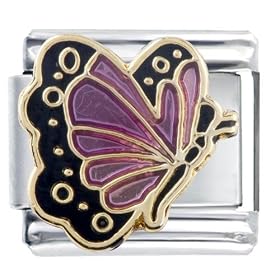 June Pink Alexanderite Color Butterfly Birthstone Insect Animal Italian Charm