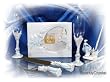 Wedding Guest book, Toasting glasses, cake knife and pen set W156F