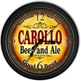 Carollo 's Beer and Ale Black Cascading Pub Style Wall Clock