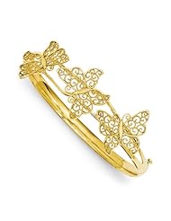 Butterfly Bangle Bracelet in 14K Yellow Gold