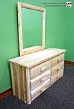 Midwest Log Furniture - 6 Drawer Northern White Cedar Log Dresser with Mirror