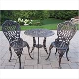 Tea Rose Bistro Set Finish: Antique Pewter