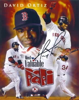 David Ortiz Ws Boston Red Sox Signed Autograph photo Uacc 8x10 #1