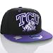 TCU Texas Christian University Horned Frogs NCAA College Flat Bill Visor Snapback Hat Cap (Black Purple)