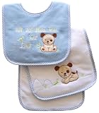 Neat Solutions Appliqued Thank Heaven Cotton Pique/ Knit Terry Bib and Burpcloth Set, Boy