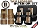 New and Exclusive Mesh Animal Print Interior Set Brown Leopard 15pc Seat Covers Front & Back Lowback, Back Bench, Steering Wheel & Seat Belt Covers - 4pc Floor Mats - Tan Safari