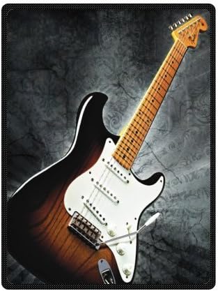 Mr Kill 58" x 80" (Large) Fleece Throw Blanket Sale with Electric Guitar Music Image