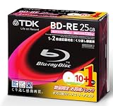 TDK 数量限定 録画用ブルーレイディスク BD-RE 25GB 1-2倍速対応 ホワイトワイドプリンタブル 11枚入り(10+1枚) 5mmケース BEV25PWA11SP