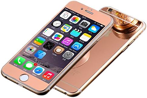 Fochutech Tempered Glass Front Back Film Mirror Screen Protector For Iphone 6 6S (rose gold)