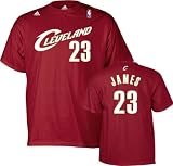 LeBron James adidas Maroon Name and Number Cleveland Cavaliers T-Shirt