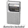 Sony Pocket Size Portable AM/FM Radio with Built-in Speaker, Earphone Jack, LED Tuning Indicator & Carry Strap, All in one Compact Design That Slips Easily Into Shirt or Jacket Pocket * Batteries Included *
