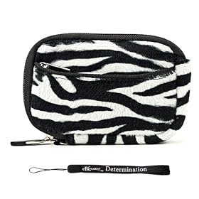 Black and White - Black Trim Slim Protective Soft Fur Zebra Pattern Cover Carrying Case... by Patterns Work