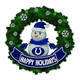 15" NFL Indianapolis Colts Lighted Snowman Artificial Christmas Wreath