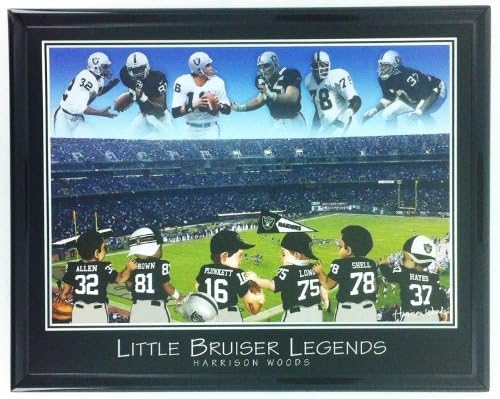 Oakland Raiders Football Legends: Allen, Brown, Plunkett, Long, Shell, Hayes Framed Wall Art F6637AA