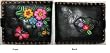 Butterfly and Flowers Embroidery Wallet Black - Medium