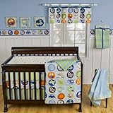 IMAGE OF Sumersault Little Getaways 10 Piece Crib Set, Blue/Green