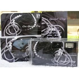 Click here to buy 10 Pack Black Pearl Wedding Disposable 35mm Cameras In Matching Gift Boxes- 27 Exposures Each-... by The Camera Depot.