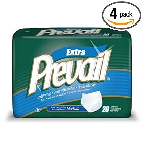 Prevail Protective Underwear, Medium, 20 Underwear (Pack of 4)