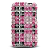 Diamond Shield Protector Case for Apple iPod touch + Car Charger + Courage*Wisdom Wristband,PinkBigCheck