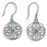 Sterling Silver Celtic Design Earrings w  Blue Topaz by Sajen